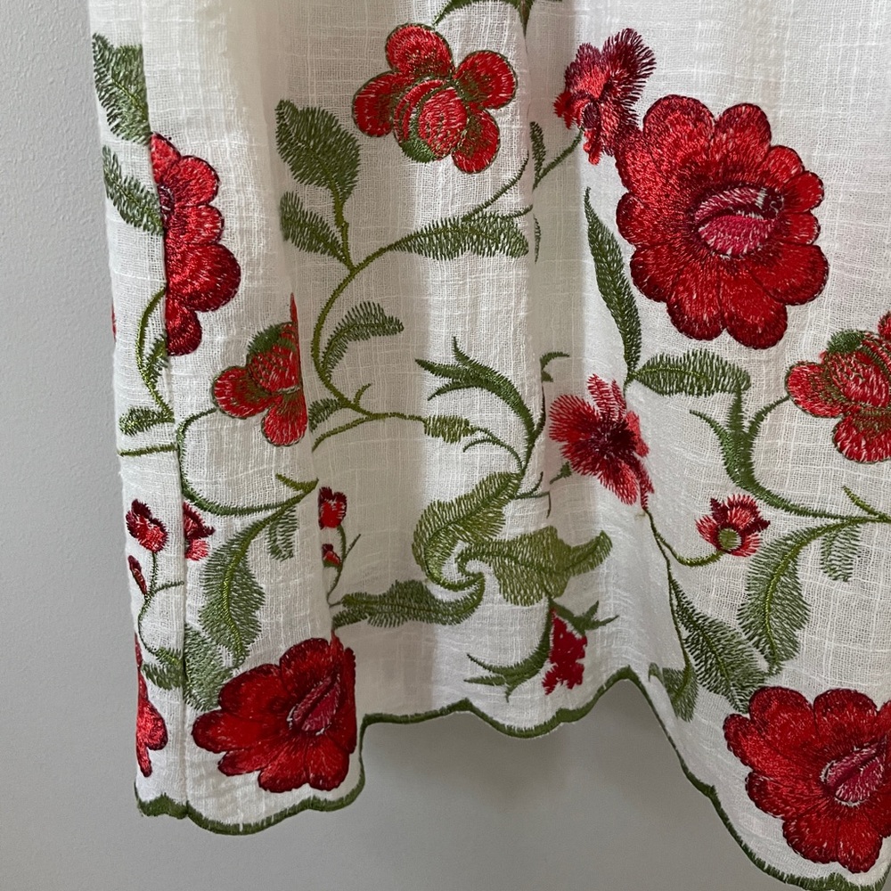 Cream embroidered dress